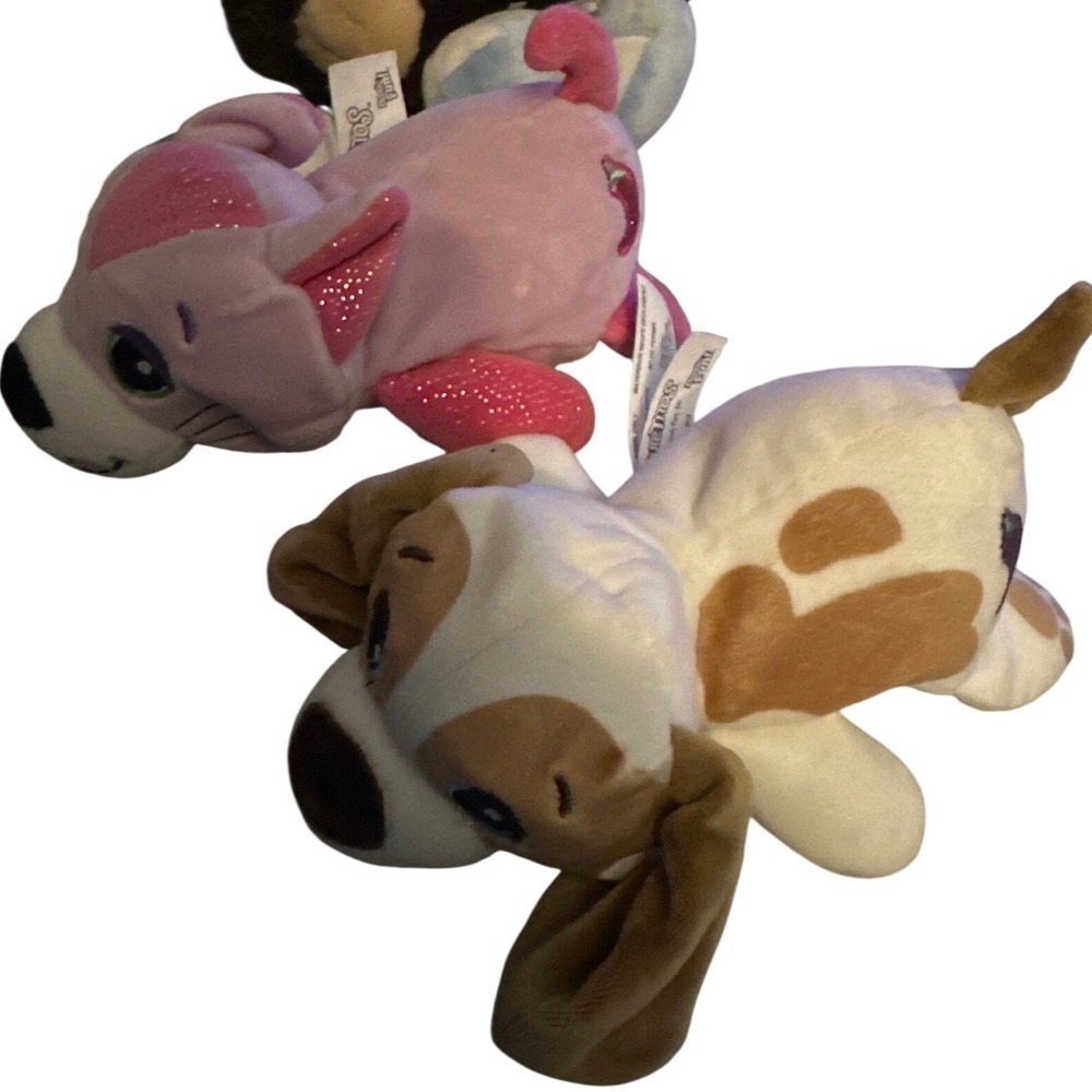 Cutetitos Basic Fun Plush Lot 2019 Dog and Pink Glitter Cat Stuffed Animals